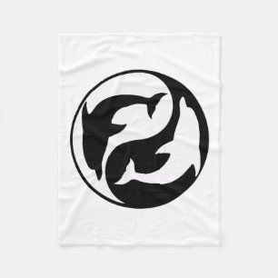 Yin Yang Dolphins Fleece Blanket