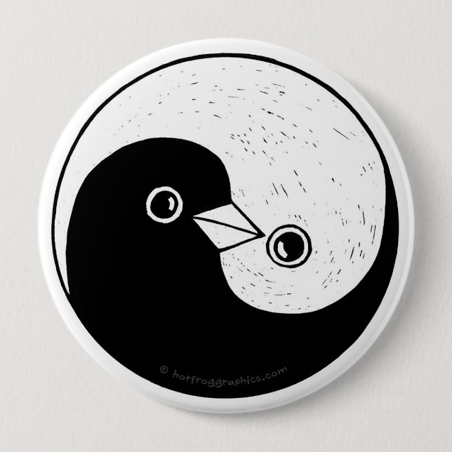 Yin Yang doves harmony badge (Front)