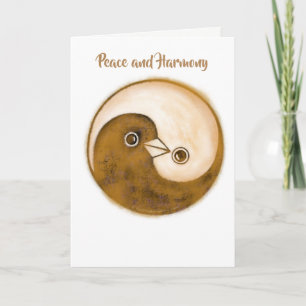 Yin Yang doves peace & harmony Greeting Card