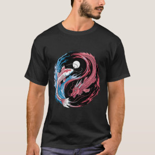 Yin Yang Dragon And Koi Fusion Funny Zen Yoga For T-Shirt
