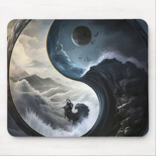 Yin Yang Dragon Mouse Pad