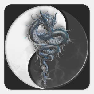 Yin Yang Dragon Sticker