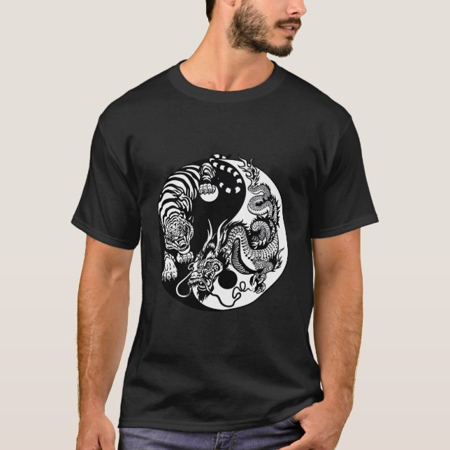 Yin Yang Dragon Tiger T-Shirt (Front)