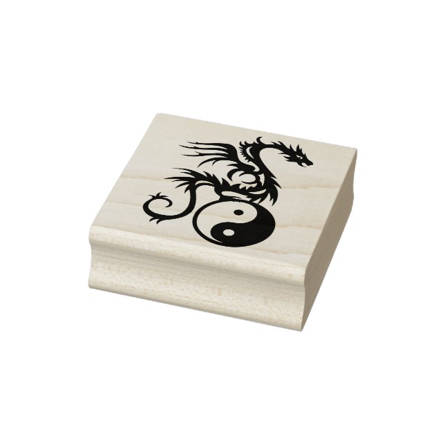 Yin & Yang Dragon + your ideas Rubber Stamp (Stamp)
