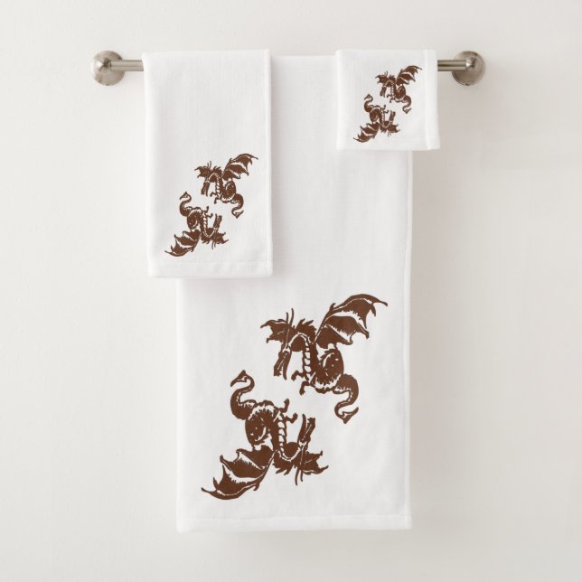 Yin Yang Dragons Bath Towel Set (Insitu)