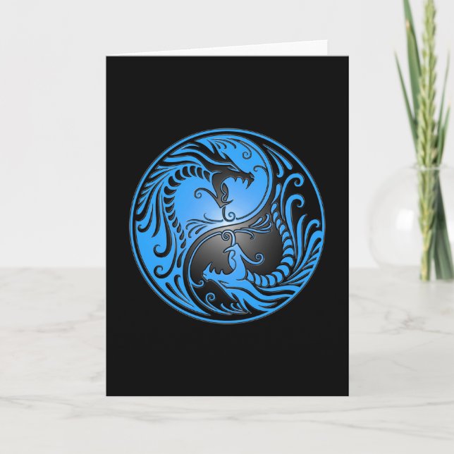Yin Yang Dragons, blue and black Card (Front)