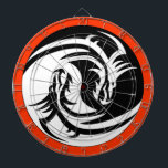 Yin Yang Dragons Dartboard<br><div class="desc">Unique design of the yin yang with Dragons</div>