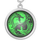 Yin Yang Dragons, green and black