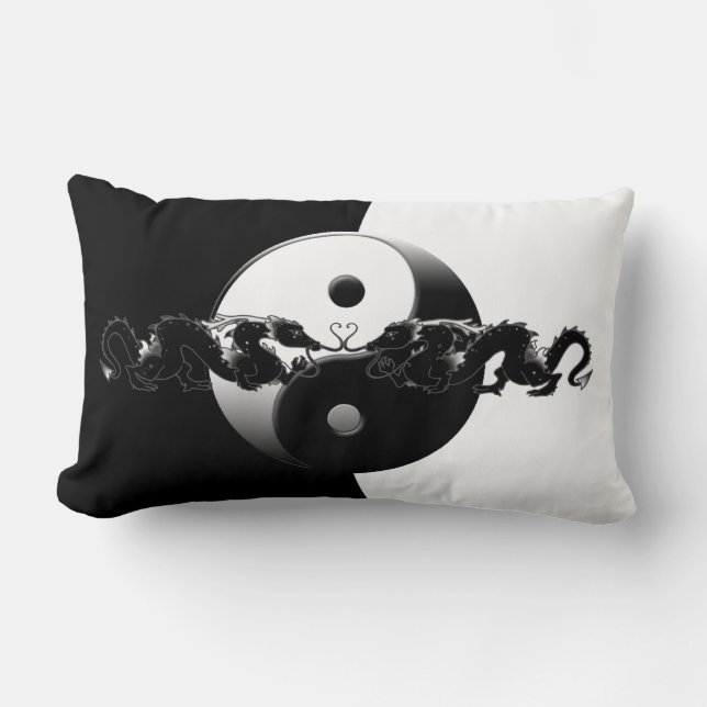 Yin Yang Dragons Lumbar Cushion (Front)