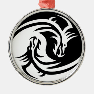 Yin Yang Dragons Metal Ornament