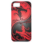 Yin Yang Dragons, red and black