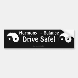 Yin Yang Drive Safe Bumpersticker Bumper Sticker