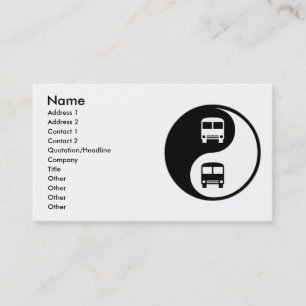 Yin Yang Driving a Bus Business Card