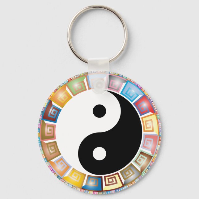 yin yang eastern asian philosophy key ring (Front)