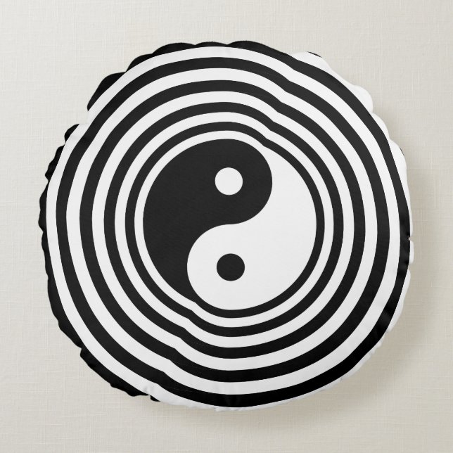 Yin Yang Echoes Round Cushion (Front)