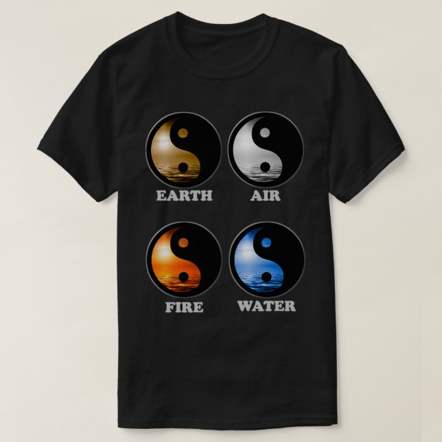 Yin Yang Elements black T-Shirt (Design Front)