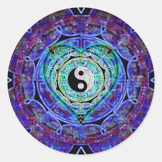 Yin Yang Energy Flow Classic Round Sticker (Front)