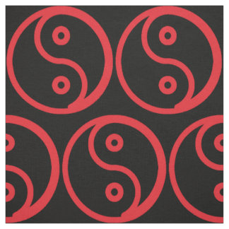 Yin Yang Fabric - Black, Red