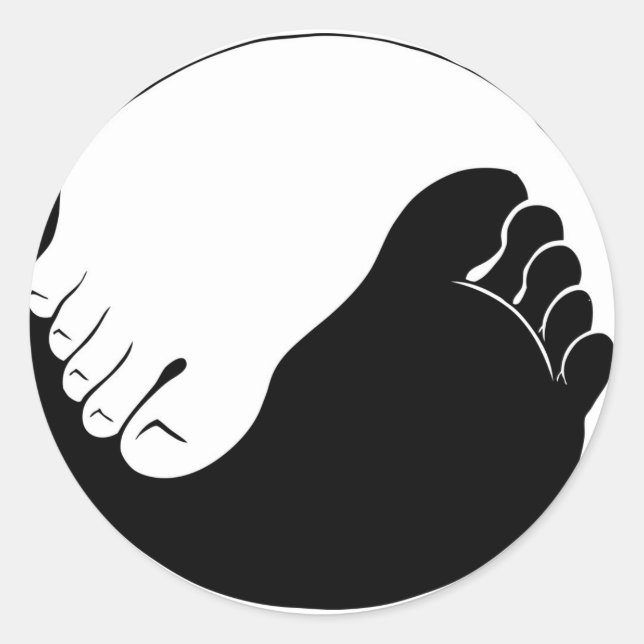 Yin Yang Feet Classic Round Sticker (Front)