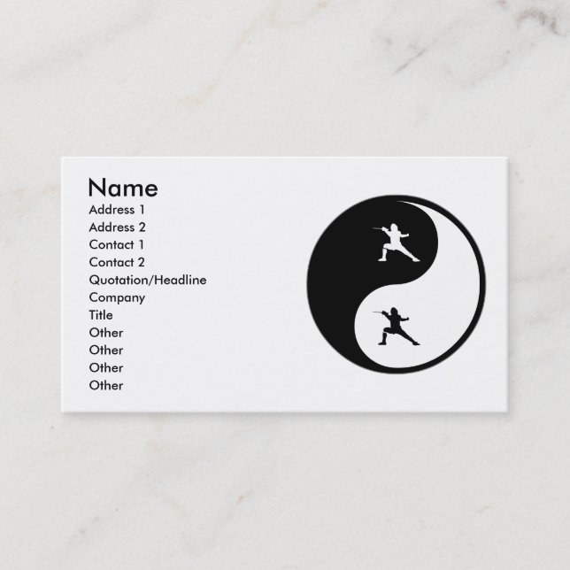 Yin Yang Fencing Business Card (Front)