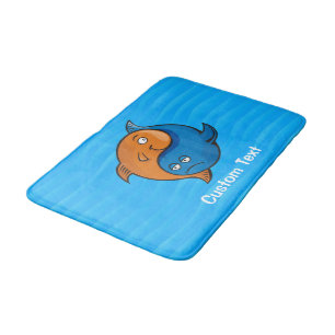 Yin Yang Fish Cartoon Bath Mat