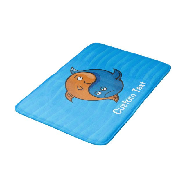 Yin Yang Fish Cartoon Bath Mat (Angled)
