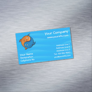 Yin Yang Fish Cartoon Business Card Magnet