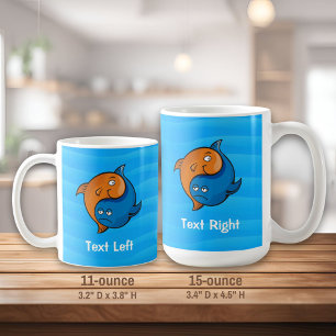 Yin Yang Fish Cartoon Coffee Mug