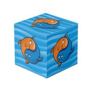 Yin Yang Fish Cartoon Cube
