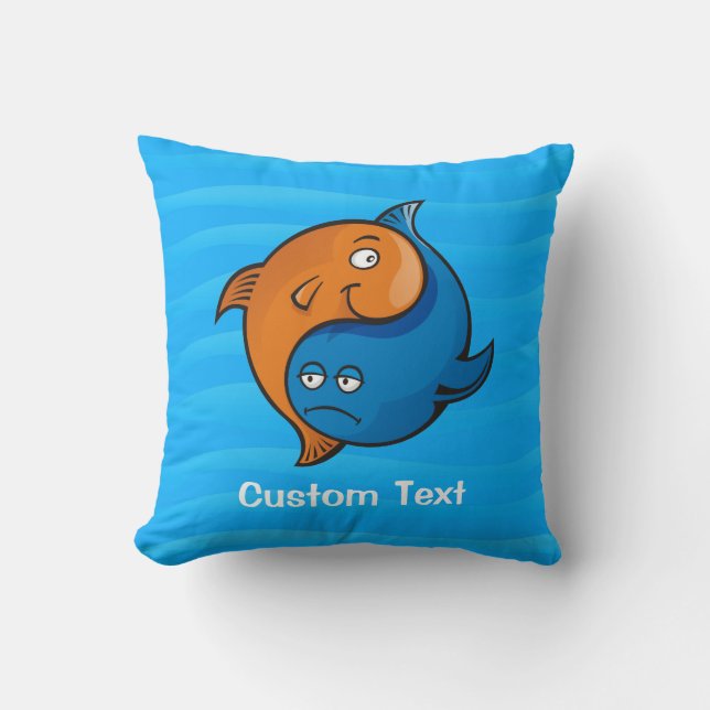 Yin Yang Fish Cartoon Cushion (Front)