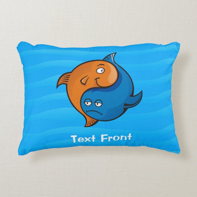 Yin Yang Fish Cartoon Decorative Cushion (Front)