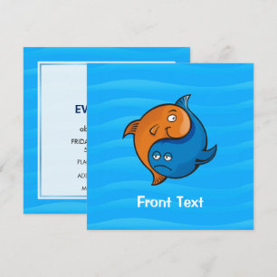 Yin Yang Fish Cartoon Invitation