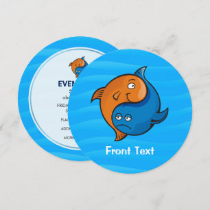 Yin Yang Fish Cartoon Invitation