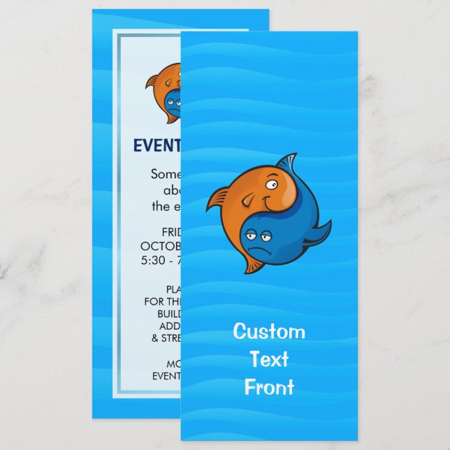Yin Yang Fish Cartoon Invitation (Front/Back)