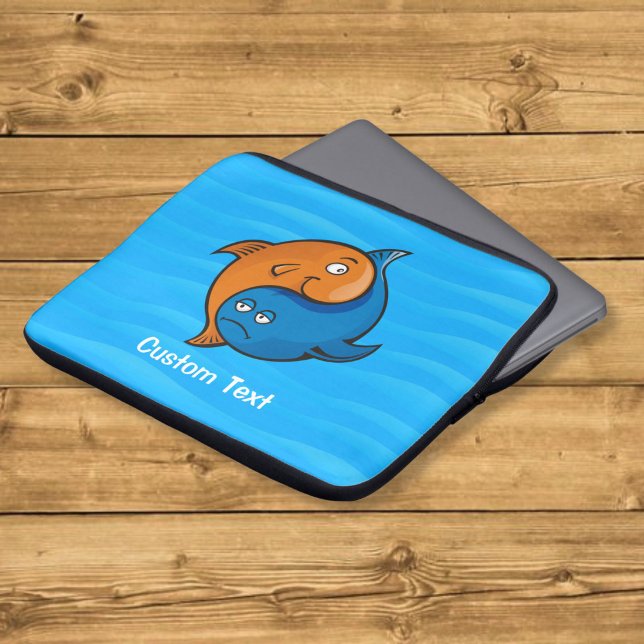 Yin Yang Fish Cartoon Laptop Sleeve (Creator Uploaded)