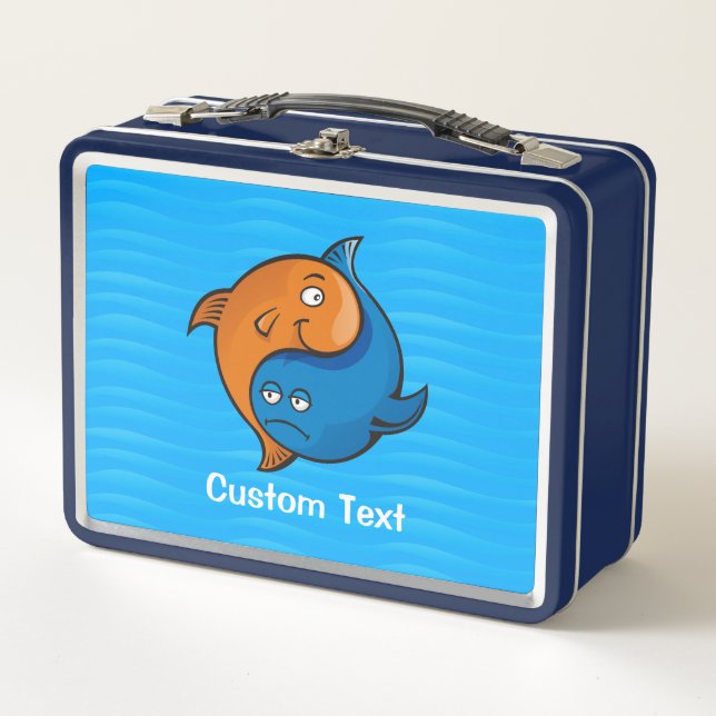 Yin Yang Fish Cartoon Metal Lunch Box (Front)