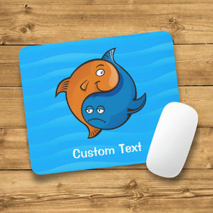 Yin Yang Fish Cartoon Mouse Pad