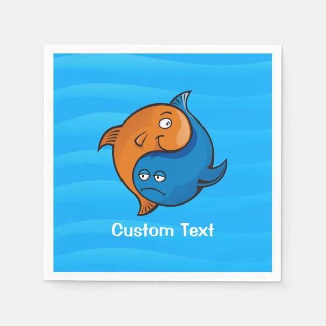 Yin Yang Fish Cartoon Napkin (Front)