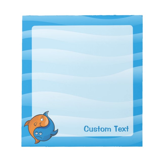 Yin Yang Fish Cartoon Notepad (Front)
