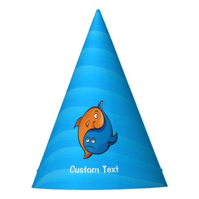 Yin Yang Fish Cartoon Party Hat (Front)