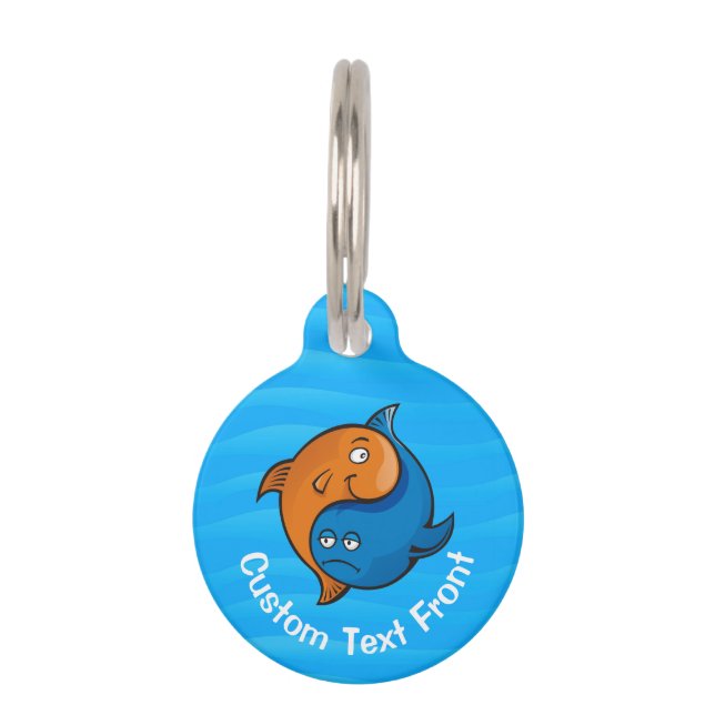 Yin Yang Fish Cartoon Pet Tag (Front)