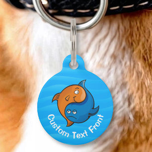 Yin Yang Fish Cartoon Pet Tag