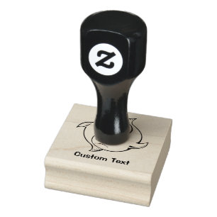 Yin Yang Fish Cartoon Rubber Stamp