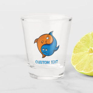 Yin Yang Fish Cartoon Shot Glass