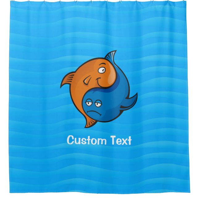 Yin Yang Fish Cartoon Shower Curtain (Front)