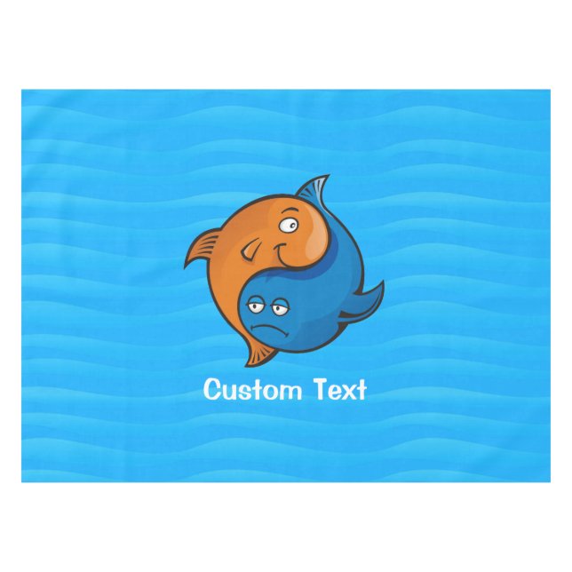 Yin Yang Fish Cartoon Tablecloth (Front (Horizontal))