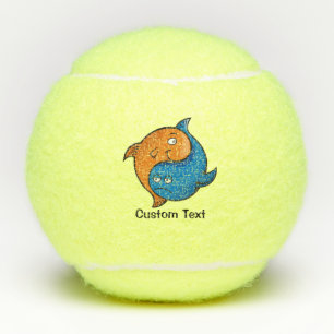 Yin Yang Fish Cartoon Tennis Balls