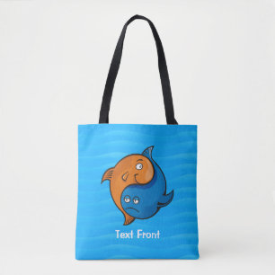 Yin Yang Fish Cartoon Tote Bag