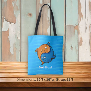 Yin Yang Fish Cartoon Tote Bag