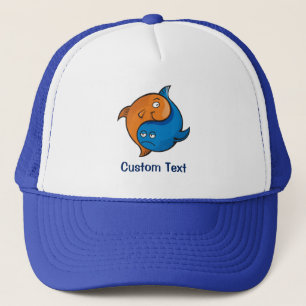 Yin Yang Fish Cartoon Trucker Hat